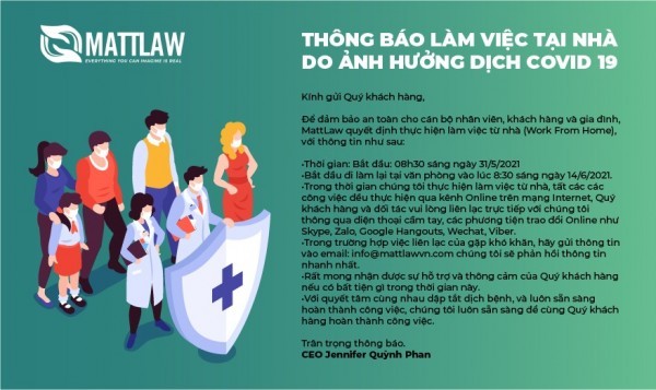 Thông báo làm việc tại nhà do ảnh hưởng covid 19